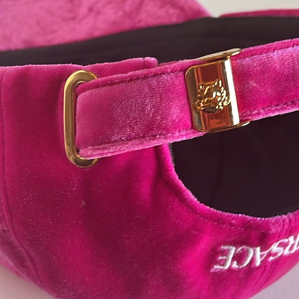NWT VERY VERSACE VELVET PINK 59 SLIP-ON ADJUSTABLE BASEBALL CAP MADE IN ITALY - Picture 8 of 15